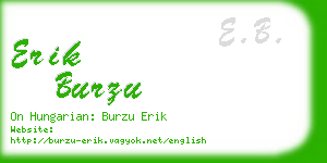 erik burzu business card